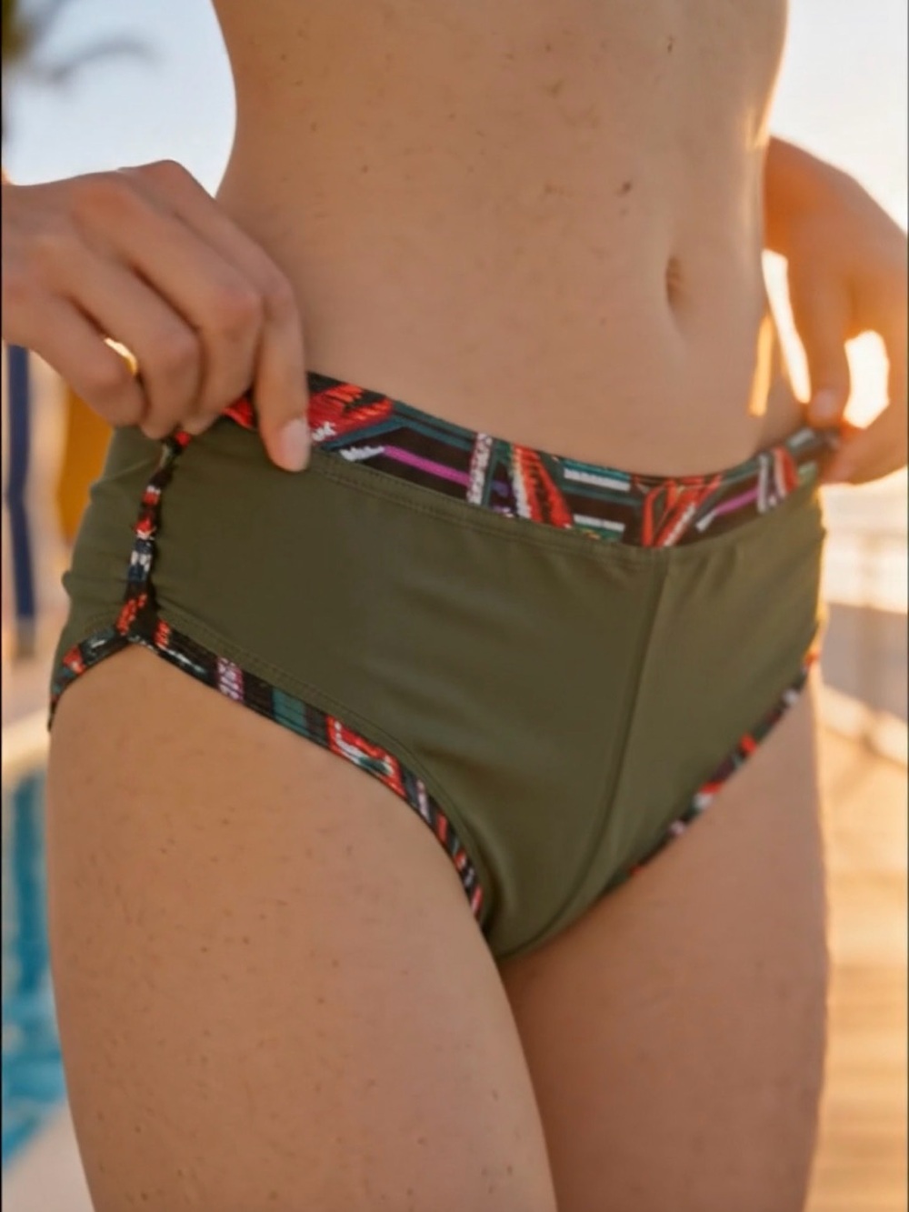 Academy’s O’Rangeous junior shorts bikini with Multicolor Geometric Trim